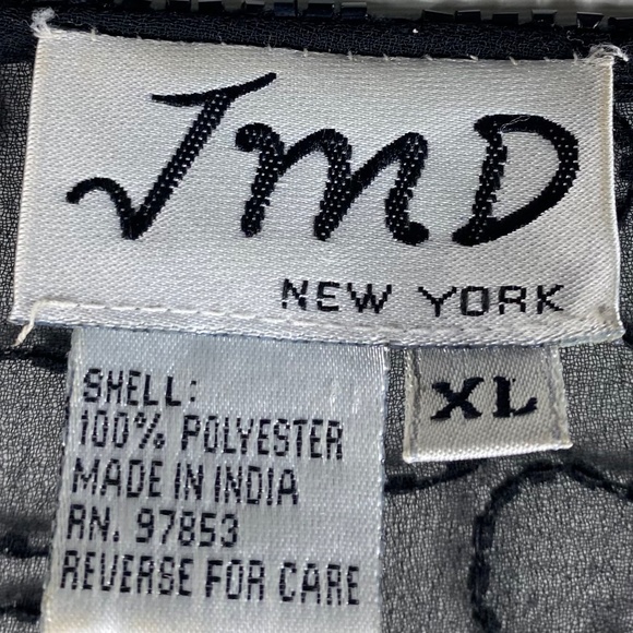 Vtg JMD NY XL 14 16 Jacket Shirt Top Black Beaded Elegant Party Cocktail Holiday - Picture 5 of 5